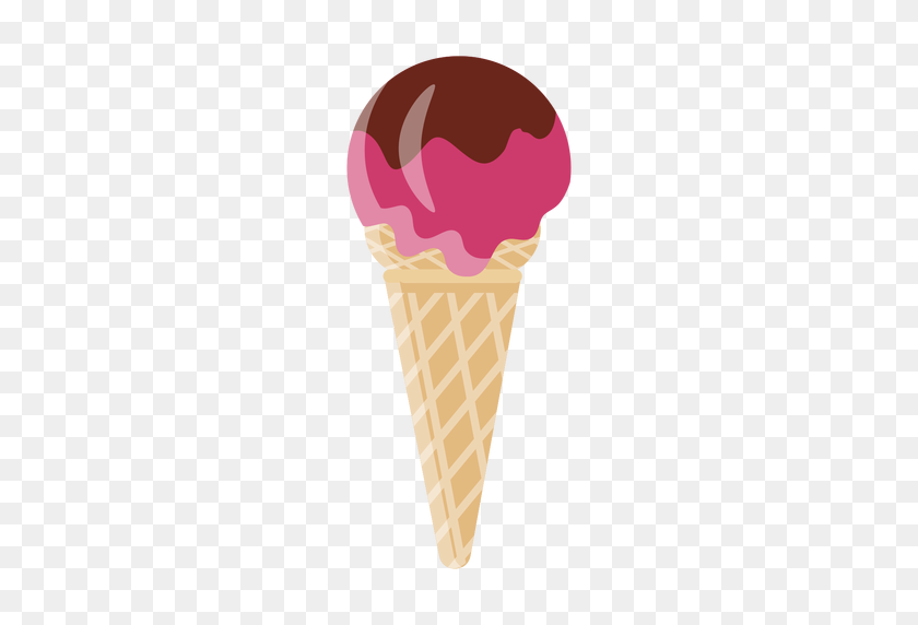 512x512 Cone Cherry Chocolate Ice Cream - Ice Cream Cone PNG