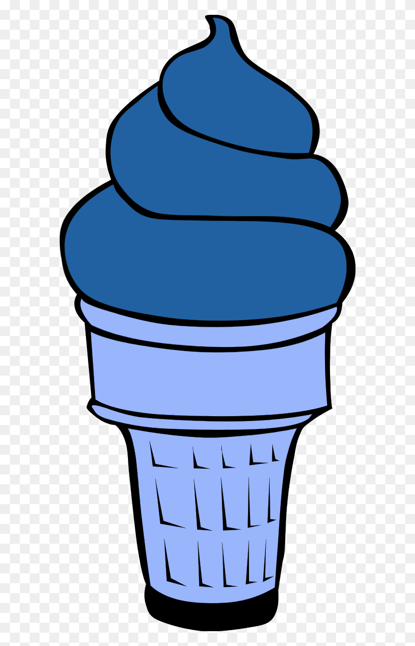 600x1247 Cone Clipart Blue - Waffle Cone Clip Art