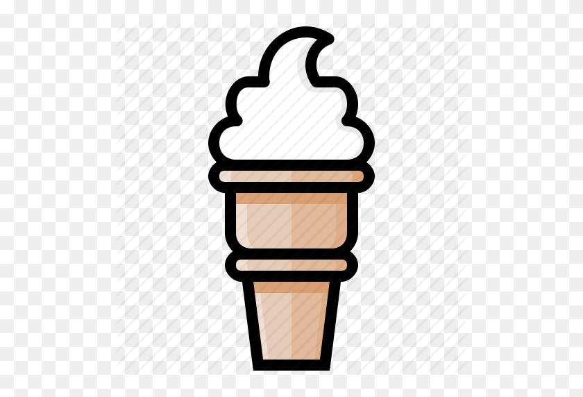 512x512 Cone, Cream, Ice, Ice Cream, Sweet, Swirl, Vanilla Icon - Vanilla Ice Cream PNG
