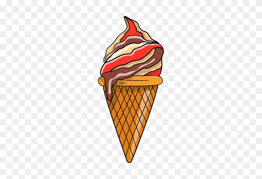 512x512 Cone Ice Cream Cartoon - Ice Cream Cone PNG