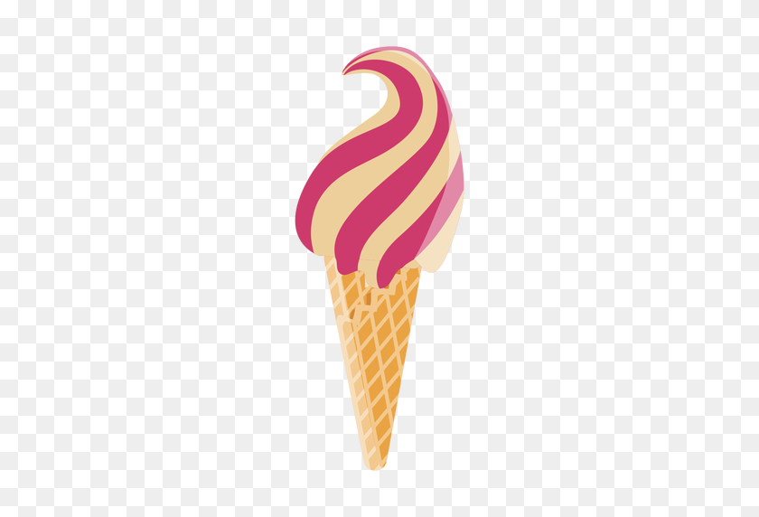 512x512 Cone Ice Cream Flat Icon - Ice Cream Cone PNG