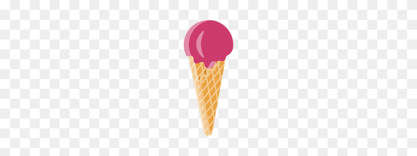 256x256 Cone Ice Cream Flat Icon - Ice Cream PNG