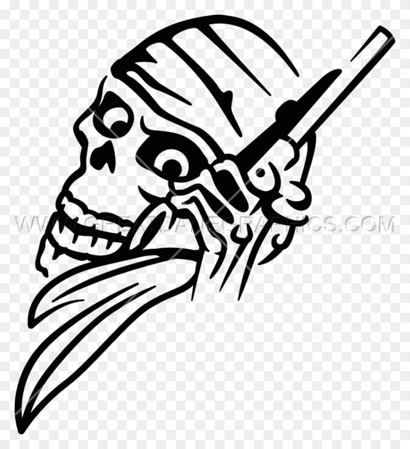 825x909 Confederate Skull Gun Production Ready Artwork For T Shirt Printing - Confederate Clipart