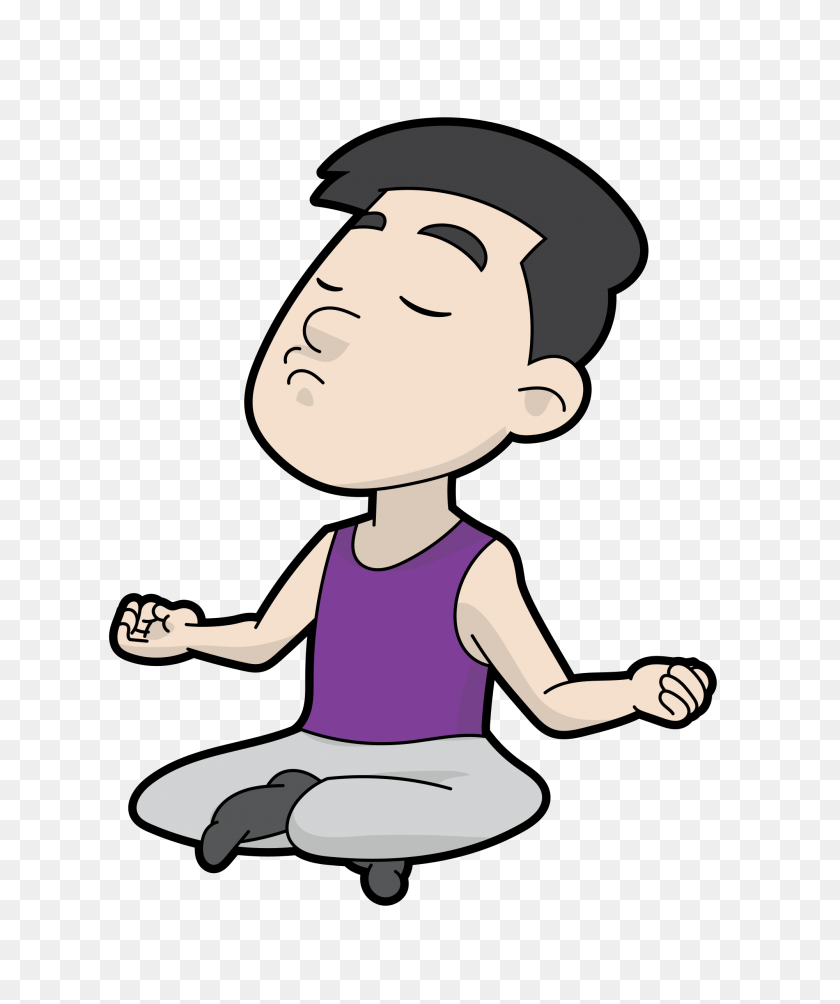 2000x2421 Confident Cartoon Man In Meditation - Meditation Clipart