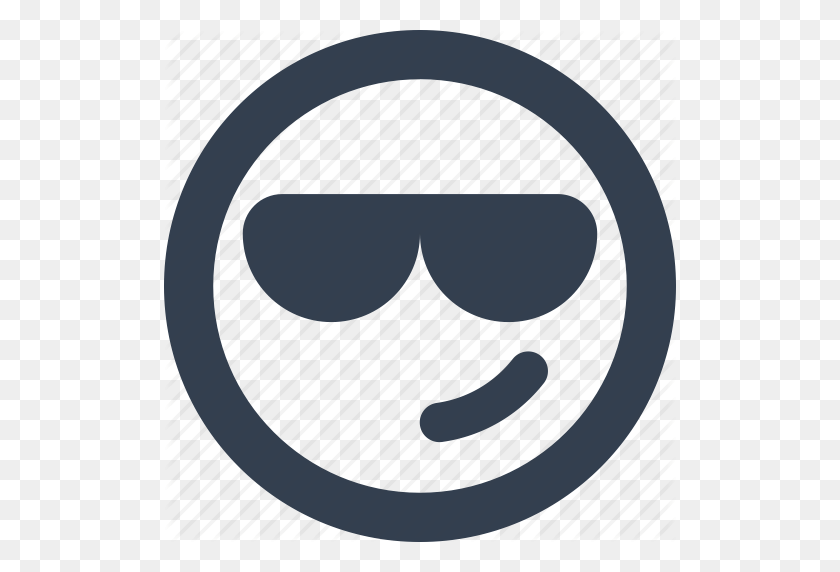 512x512 Confident, Emoji, Emoticons, Emotion, Glasses, Lucky, Positive - Smiley Face Emoji PNG