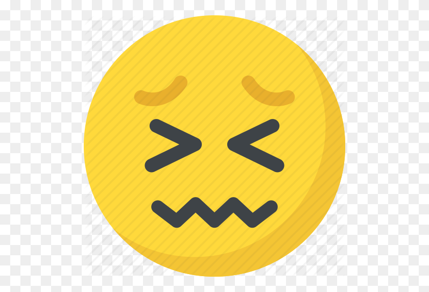 512x512 Confounded Face, Confused, Emoji, Scrunched Eyes, Smiley Icon - Confused Emoji PNG