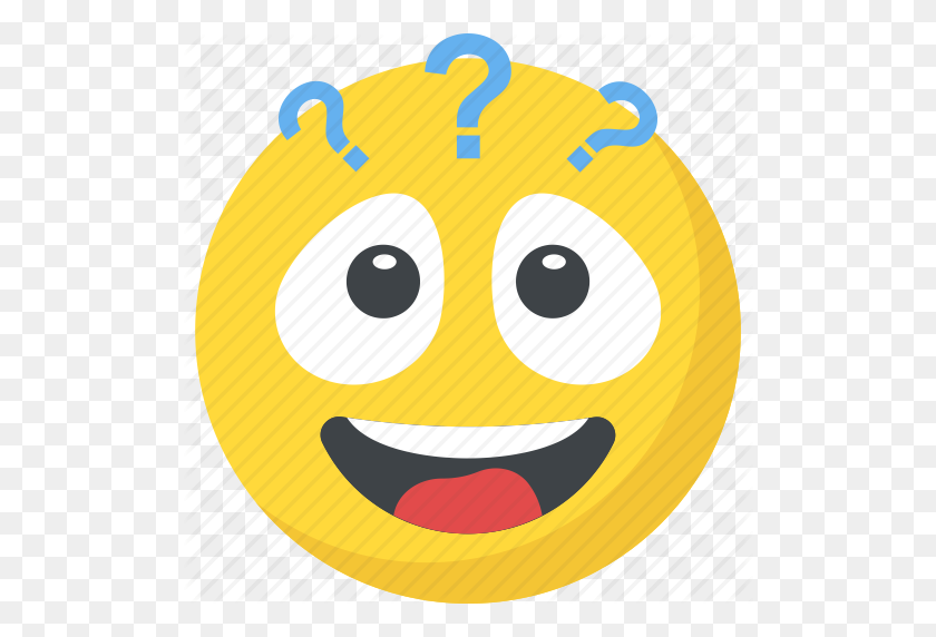 512x512 Confundido, Emoji, Reflexionando, Signos De Interrogación, Smiley Icon - Pregunta Emoji Png
