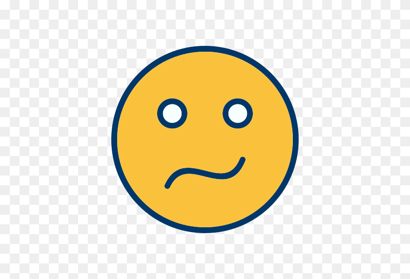 512x512 Confused, Emoticon, Face, Smiley Icon Free Of Emoticons Filled Two - Confused Face PNG