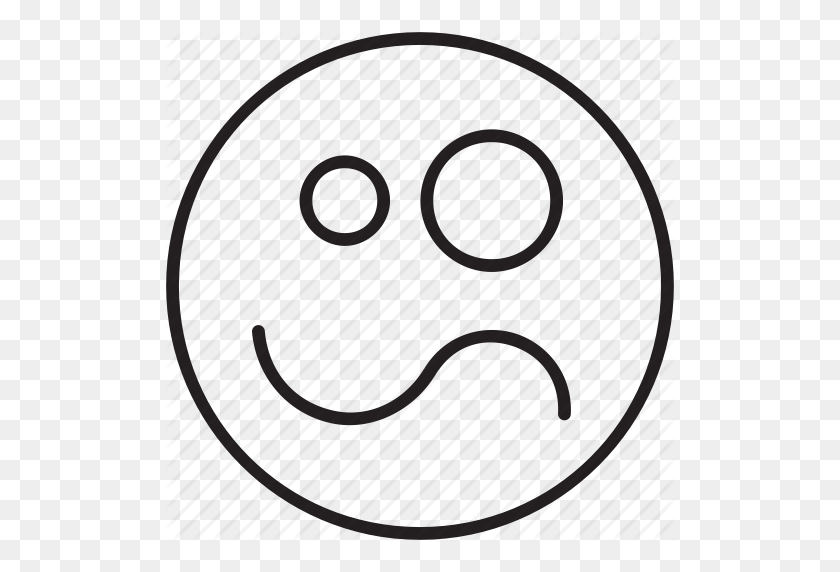 512x512 Confused Emoticon Fever Nauseous Sick Vomit Icon Icon Cliparts - Sick Emoji PNG