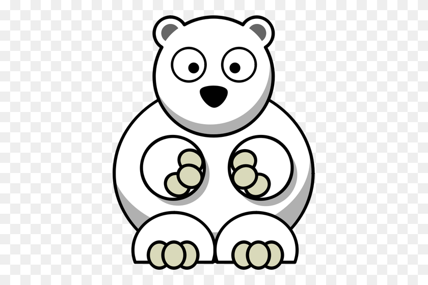 397x500 Confused Polar Bear Vector Clip Art - Polar Bear Black And White Clipart