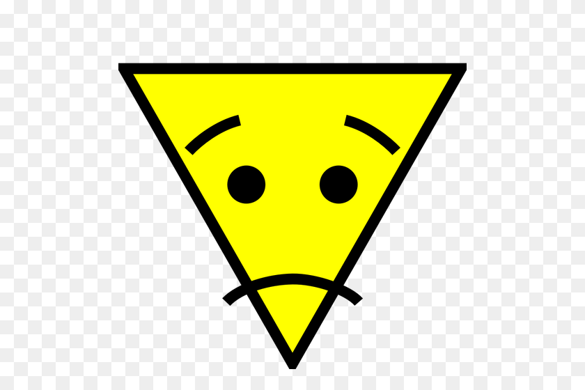 500x500 Confused Triangle Face Icon Vector Image - Confused Face Clipart