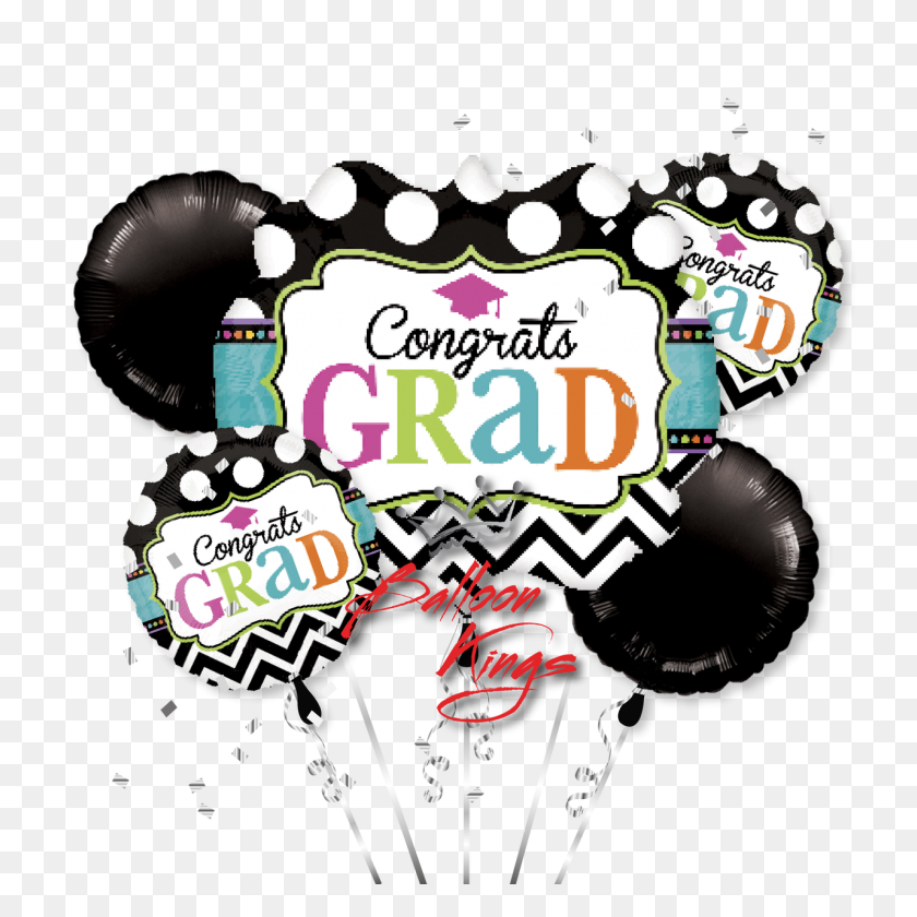 Congrats Grad Chevron Bouquet - Graduation Party Clipart