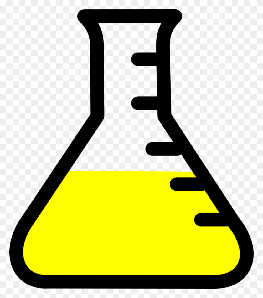 Химия колба с желтой жидкостью