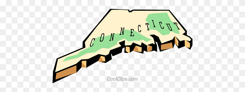 480x255 Connecticut State Map Royalty Free Vector Clipart Illustration - Connecticut Clipart