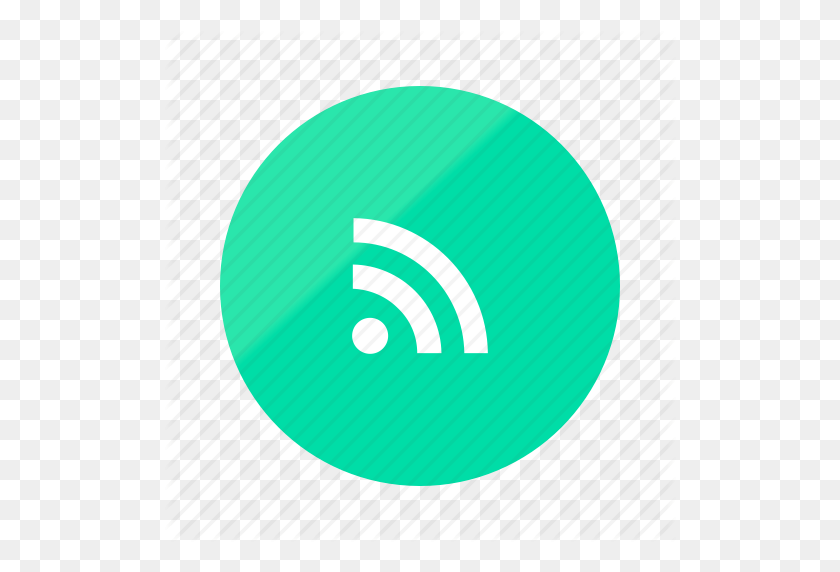 512x512 Connection, Emerald, Gradient, Half, Media, Network, Rss Icon - Gradient PNG