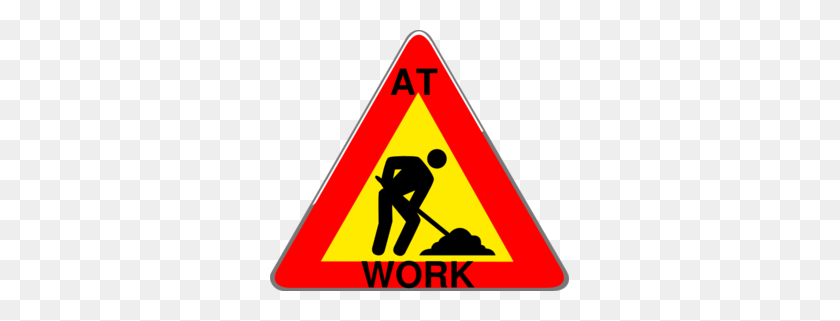 299x261 Construction At Work Sign Clip Art - Construction Man Clipart