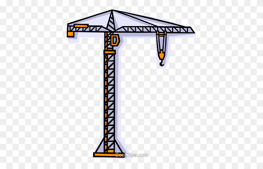 414x480 Construction Crane Royalty Free Vector Clip Art Illustration - Crane Clipart