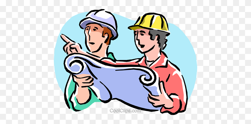 480x354 Construction Foreman Royalty Free Vector Clip Art Illustration - Pe Clipart