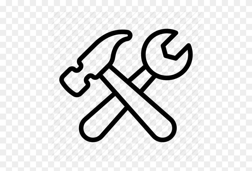 512x512 Construction, Hammer, Nut, Repair, Tool, Tools, Wrench Icon - Construction Tools PNG
