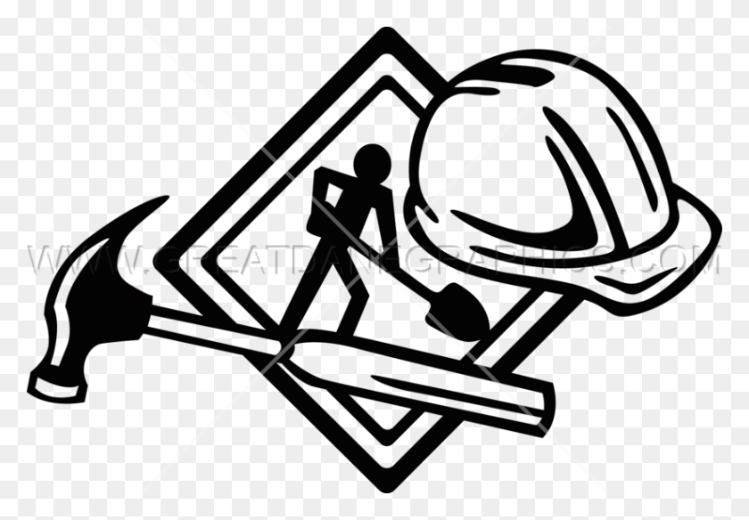 825x555 Construction Sign Tools Production Ready Artwork For T Shirt - Construction Tools PNG