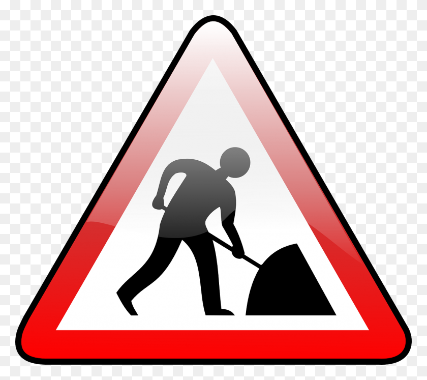 1280x1128 Construction Work, Building Work, Roadwork, Men - Under Construction Sign Clip Art