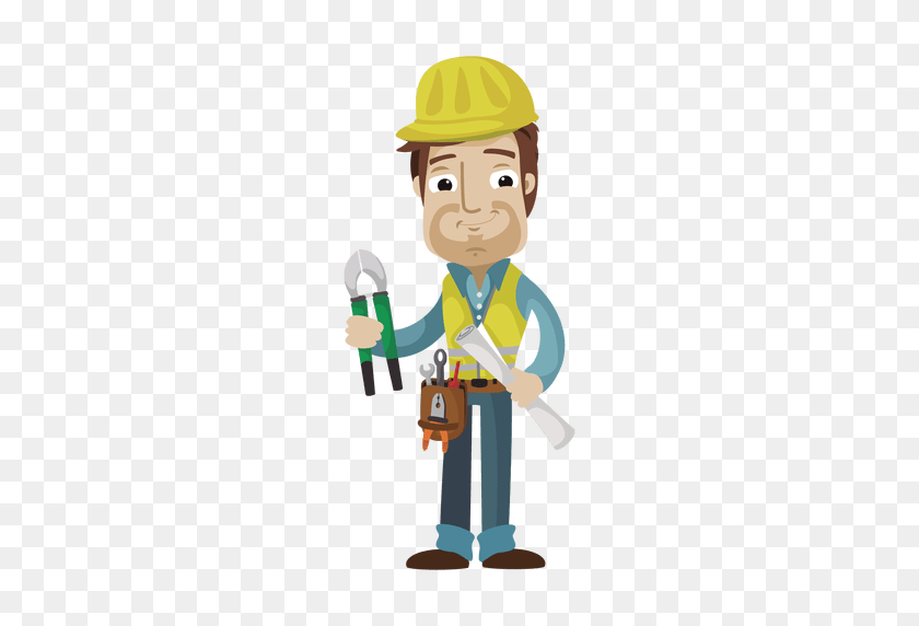 512x512 Construction Worker Cartoon Illustration - Construction PNG