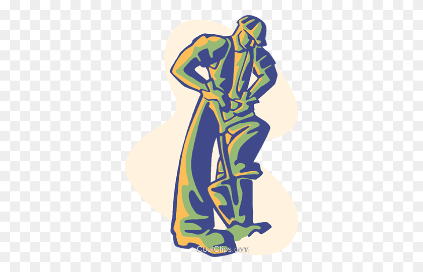 344x480 Construction Worker, Dig Royalty Free Vector Clip Art Illustration - Construction Clipart PNG