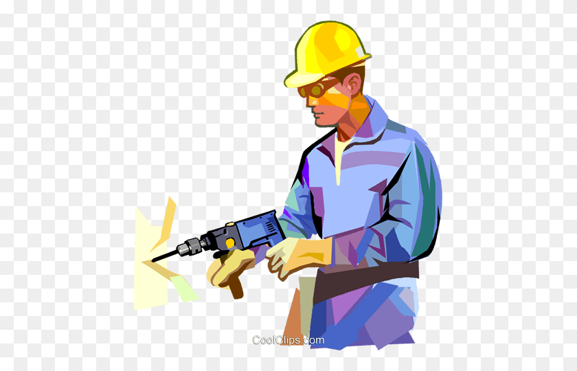 449x480 Construction Worker Royalty Free Vector Clip Art Illustration - Construction Man Clipart