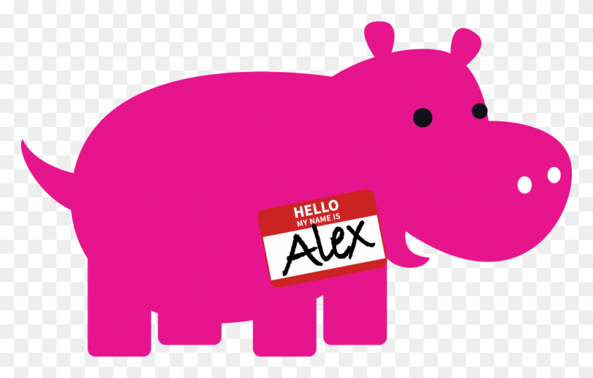 982x600 Contact The Pink Hippo - Hello My Name Is Clipart