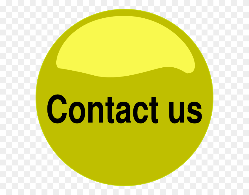 600x600 Contact Us Yellow Glossy Button Clip Arts Download - Yellow Clipart
