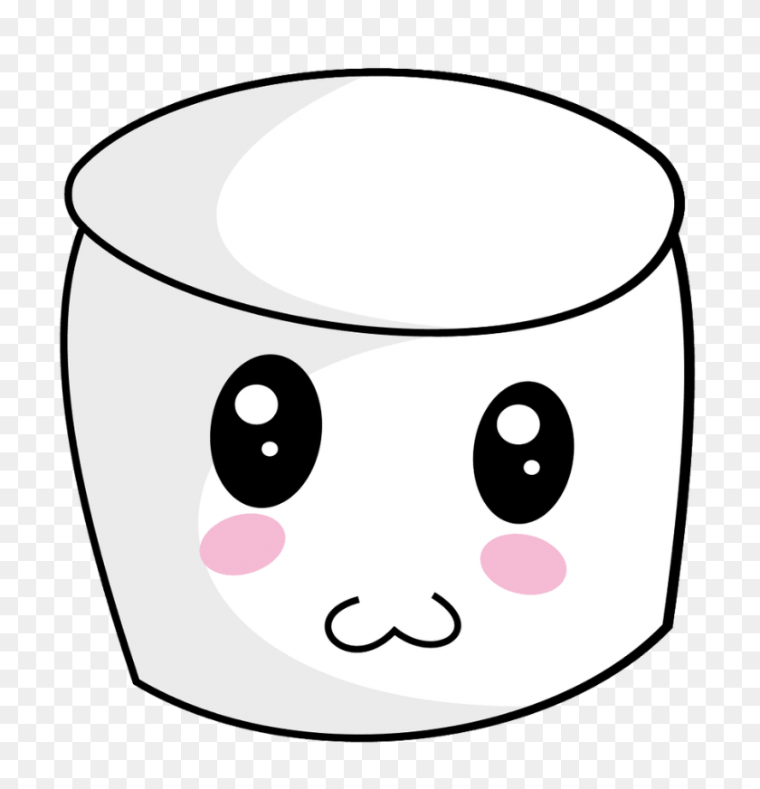 900x937 Container Clipart Bucket Container Cute Face Marshmallow - Bucket Clipart