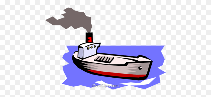 480x328 Container Ship Royalty Free Vector Clip Art Illustration - Steamboat Clipart