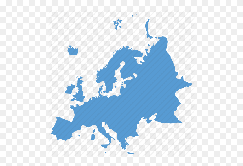 512x512 Континент, Европа, Европейский, Gps, Местоположение, Карта, Значок Навигации - Карта Европы Png