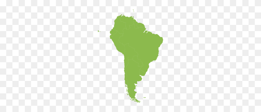 210x300 Continent Of South America Green Clip Art - North America Clipart