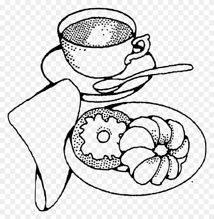 781x800 Continental Breakfast Clipart Clip Art Images - Plate Clipart Black And White