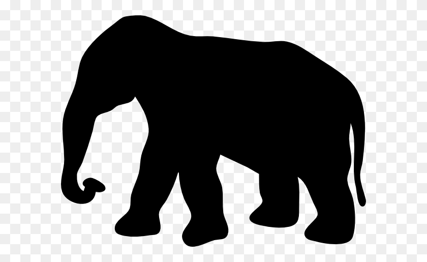 600x455 Contour Elephant Clip Art - Mammals Clipart