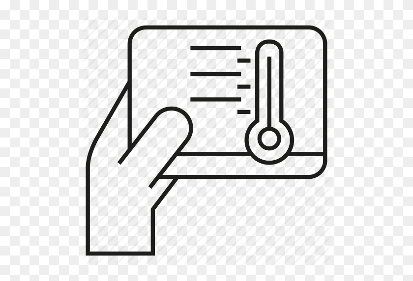 512x512 Control, Hand, Tablet, Thermometer, Thermostat Icon - Thermometer Clipart PNG