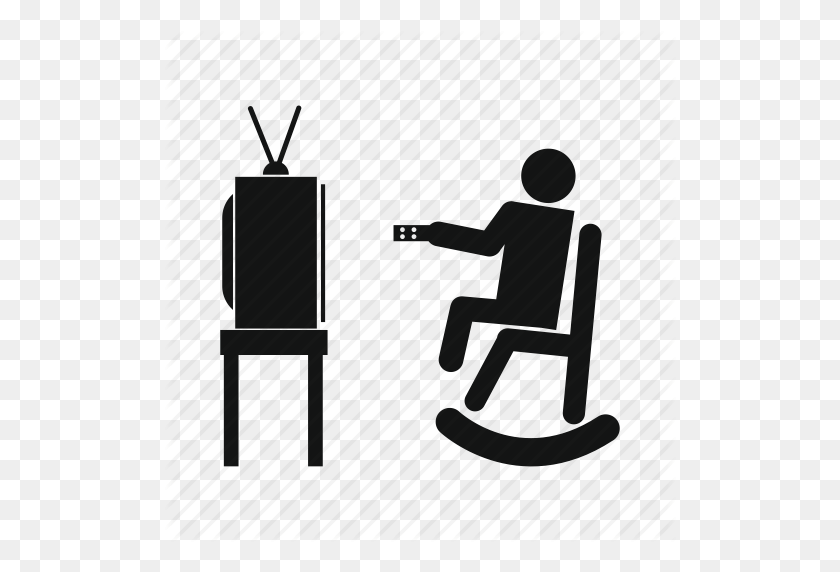 512x512 Control, Human, Leisure, Man, Person, Tv, Watch Icon - Family Watching Tv Clipart