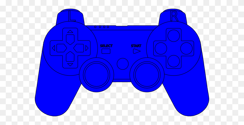 600x372 Controller Blue Clip Art - Playstation Controller Clipart