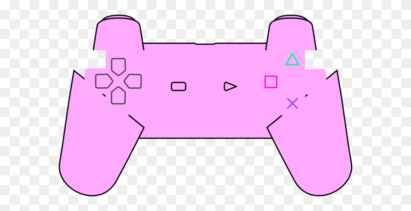 600x373 Controller Clipart Pink - Game Controllers Clipart