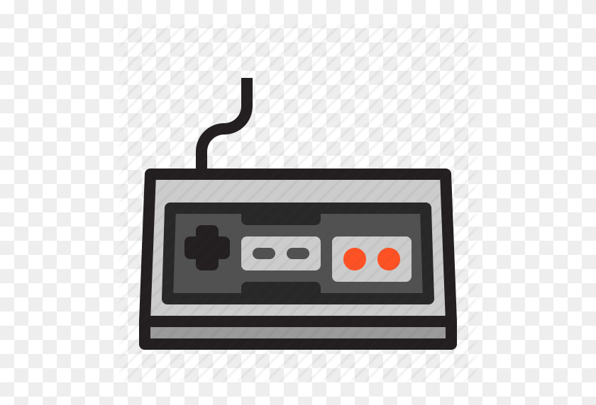 512x512 Controlador, Gamepad, Juegos, Nes, Nintendo, Pad, Icono Retro - Controlador Nes Png