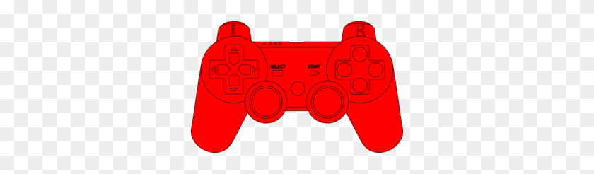300x186 Controller Red Clip Art - Playstation Controller Clipart
