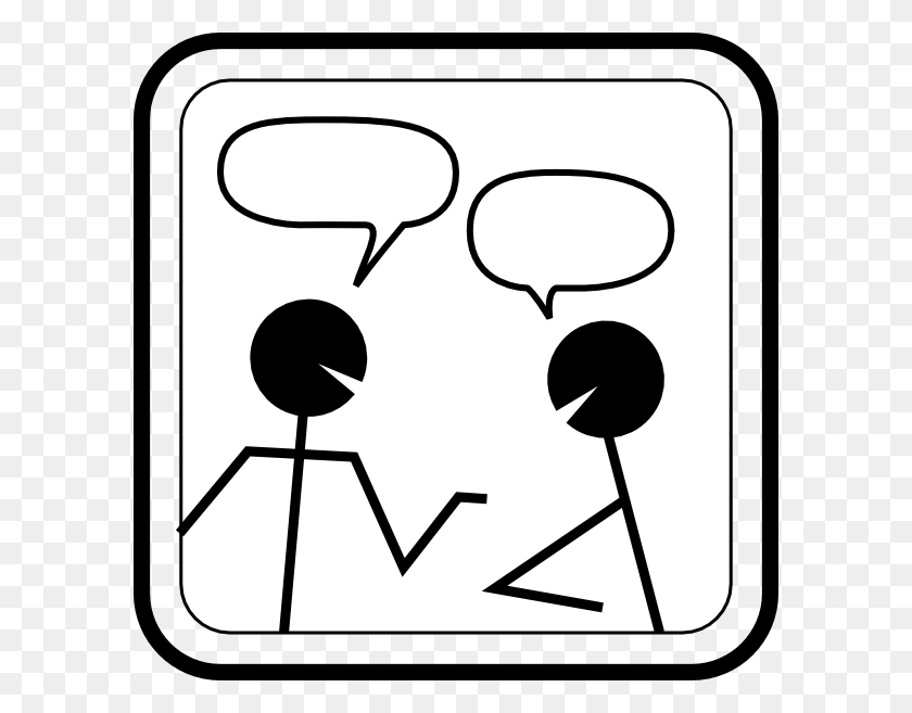 594x597 Conversation Clip Art - Speaking Clipart Black And White