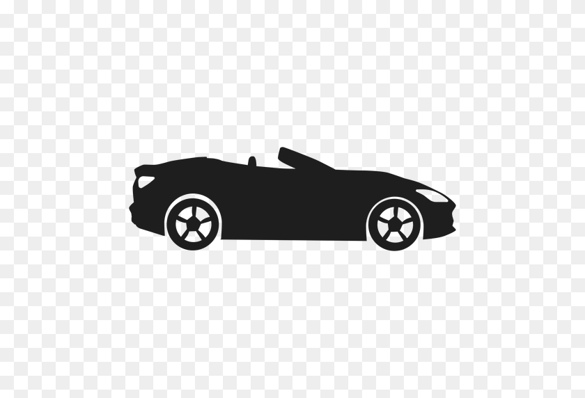 512x512 Convertible Car Side View Silhouette - Luxury Car PNG