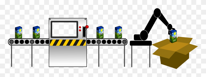 2400x787 Conveyor With Robot Arm Icons Png - Robot Arm PNG