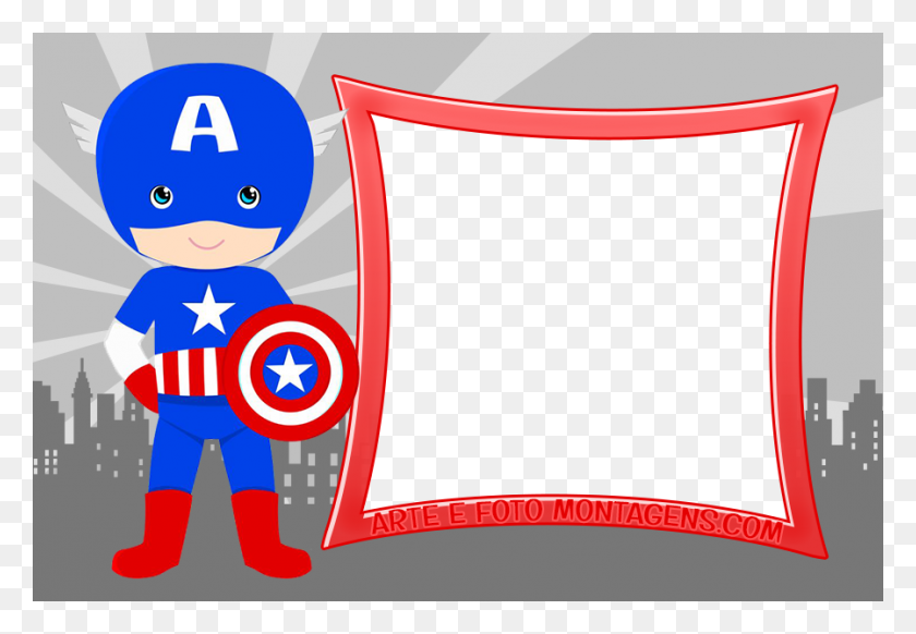 898x602 Convite America Para Imprimir - Capitán América Clipart