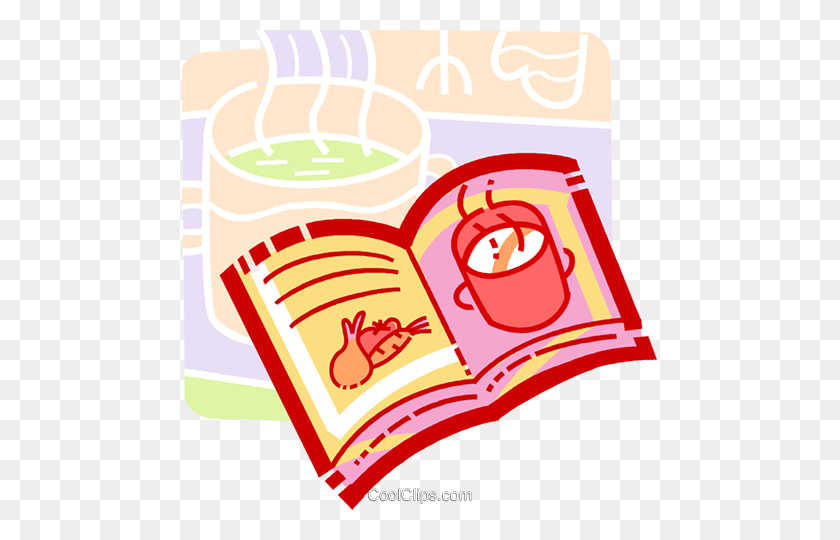475x480 Cook Book Royalty Free Vector Clip Art Illustration - Textbook Clipart