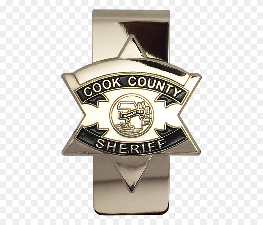 450x659 Cook County Sheriff Star Money Clip Silver Chicago Cop Shop - Sheriff Badge PNG
