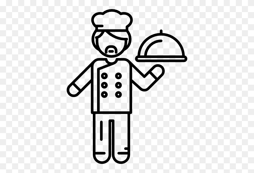 512x512 Cocinero, Gente, Restaurante, Hombre, Chef, Icono De Cocina - Chef Clipart En Blanco Y Negro
