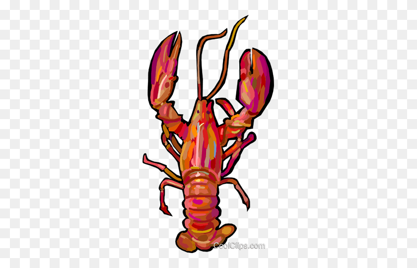 265x480 Cooked Lobster Royalty Free Vector Clip Art Illustration - Lobster Clipart